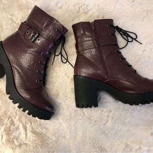 Madden Girl by Steve Madden, Burgundy Combat Boot, Size 11